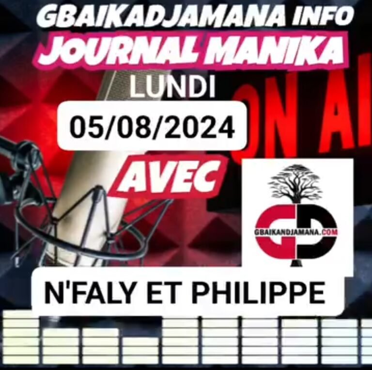 L’ACTUALITÉ : JOURNAL DU LUNDI 05 AOÛT 2024 AVEC N’FALY CAMARA ET PHILIPPE CONDÉ.