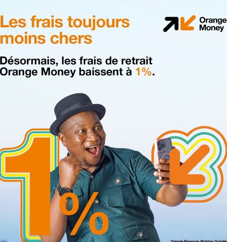 Guinée : Le service orange money baisse le frais de retrait d’argent.